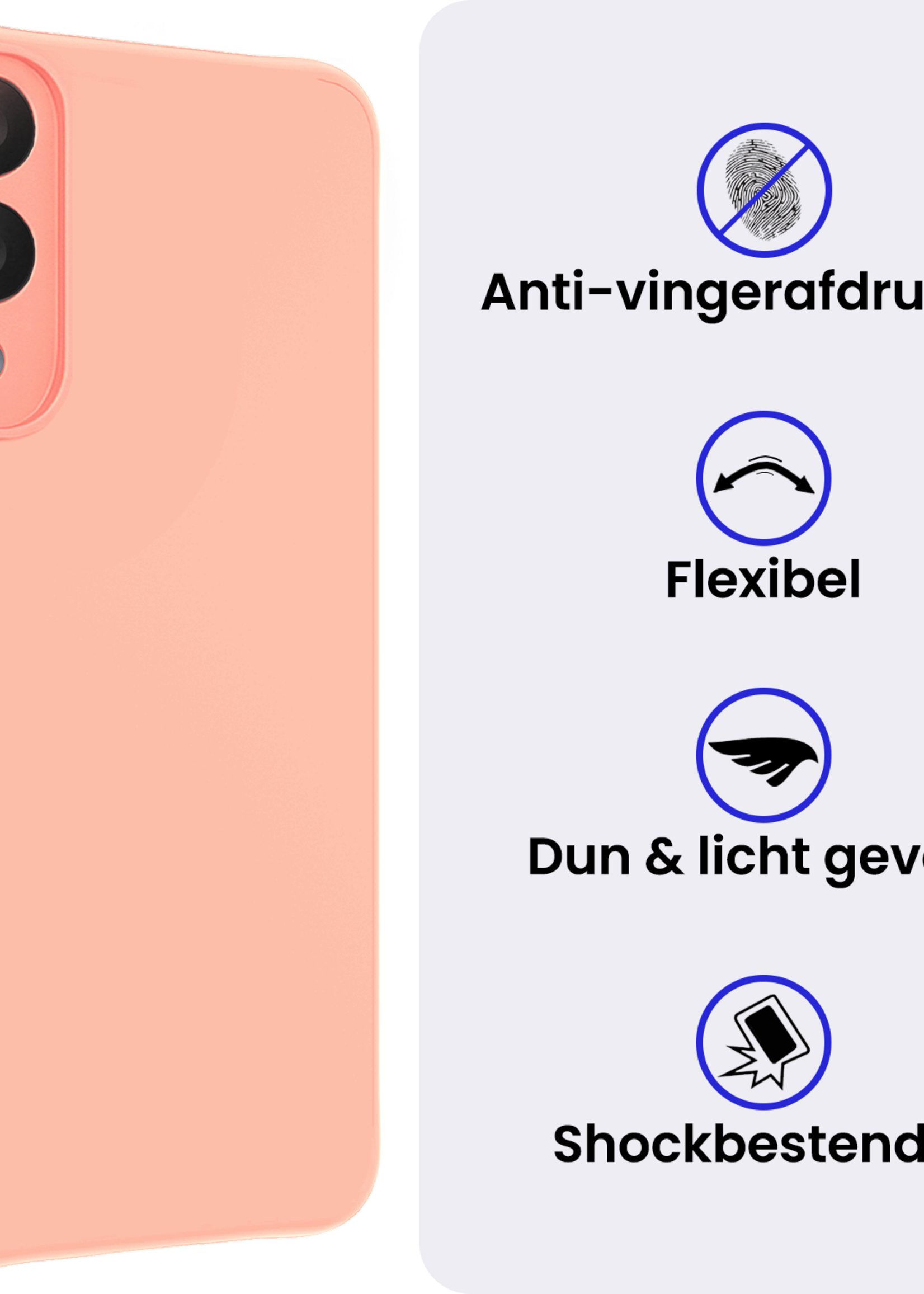 BTH BTH Samsung Galaxy S25 Edge Hoesje Siliconen - Lichtroze