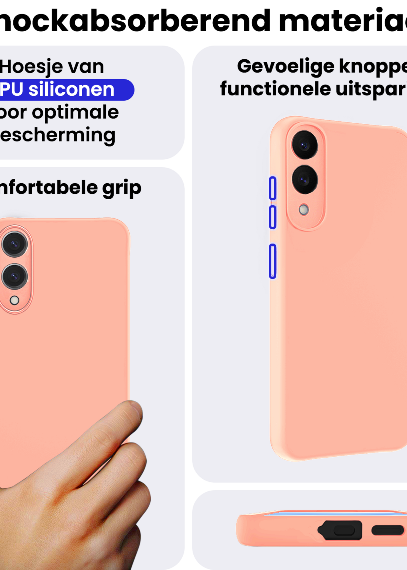 BTH BTH Samsung Galaxy S25 Edge Hoesje Siliconen - Lichtroze