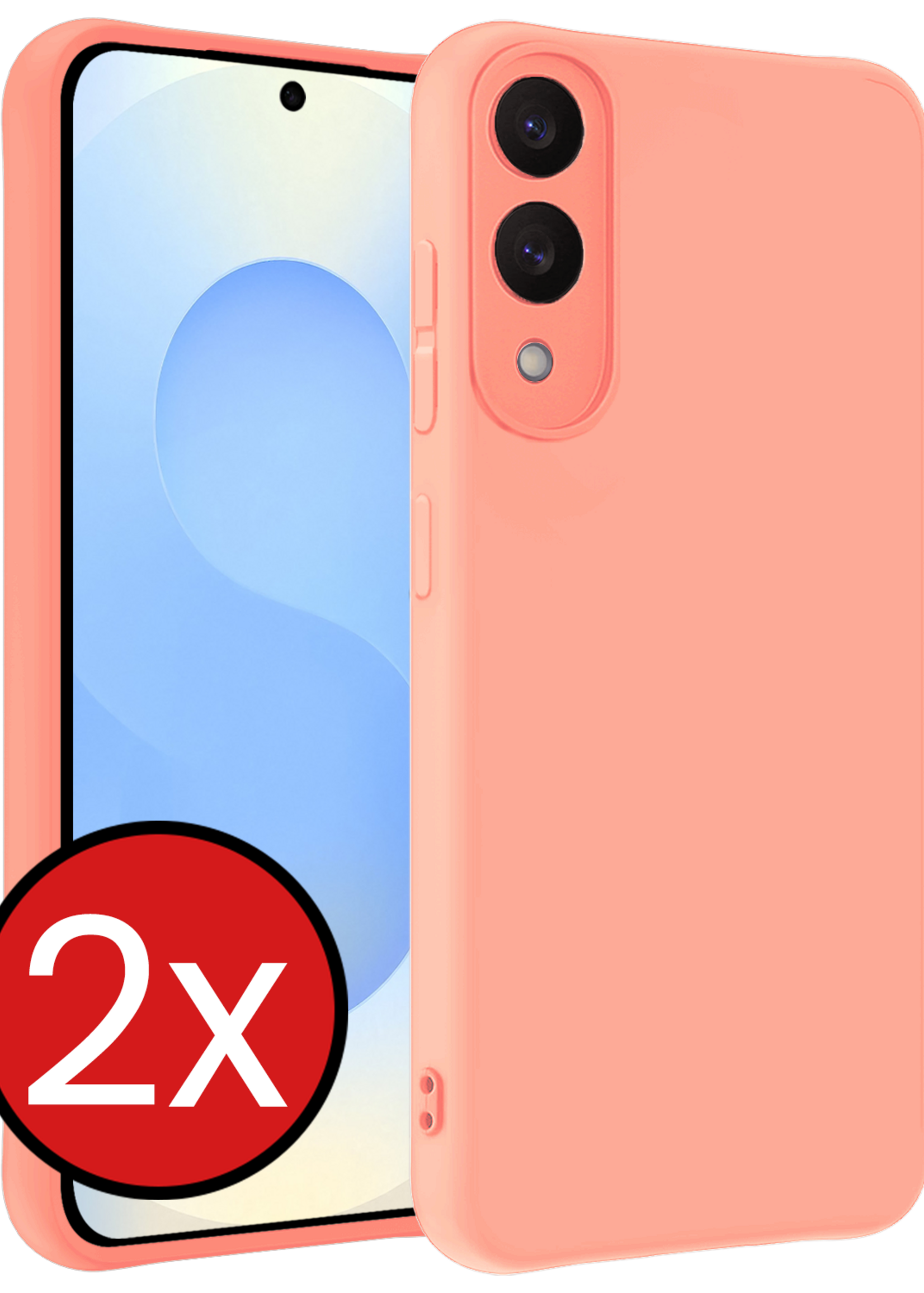 BTH BTH Samsung Galaxy S25 Edge Hoesje Siliconen - Lichtroze - 2 PACK