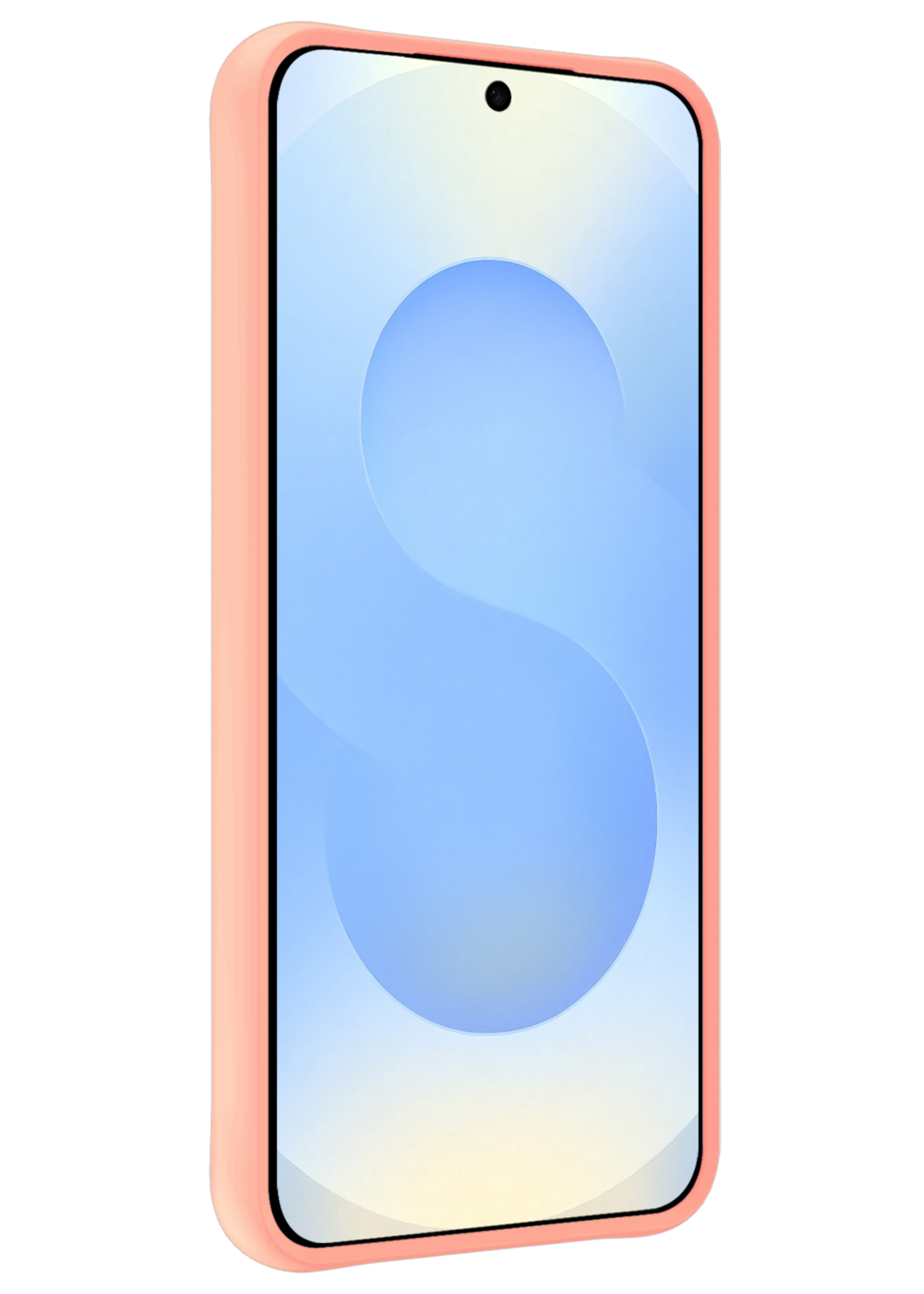 BTH BTH Samsung Galaxy S25 Edge Hoesje Siliconen Met 2x Screenprotector - Lichtroze