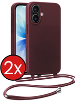 BTH BTH iPhone 17 Hoesje met Koord - Aubergine - 2 PACK