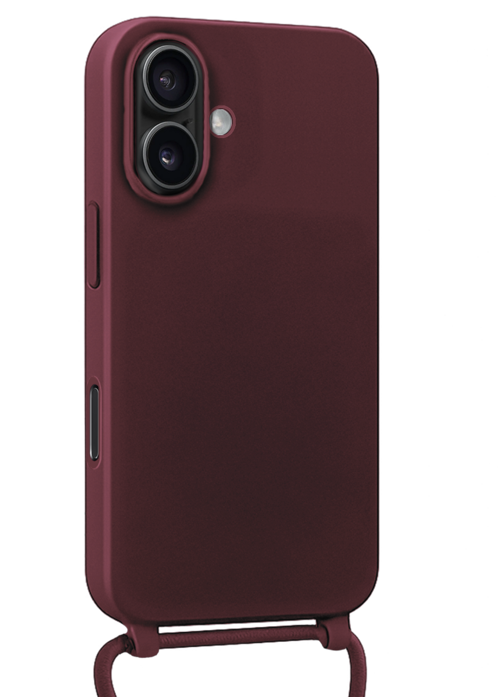 BTH BTH iPhone 17 Hoesje met Koord Met 2x Screenprotector - Aubergine