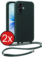 BTH BTH iPhone 17 Hoesje met Koord - Donkergroen - 2 PACK