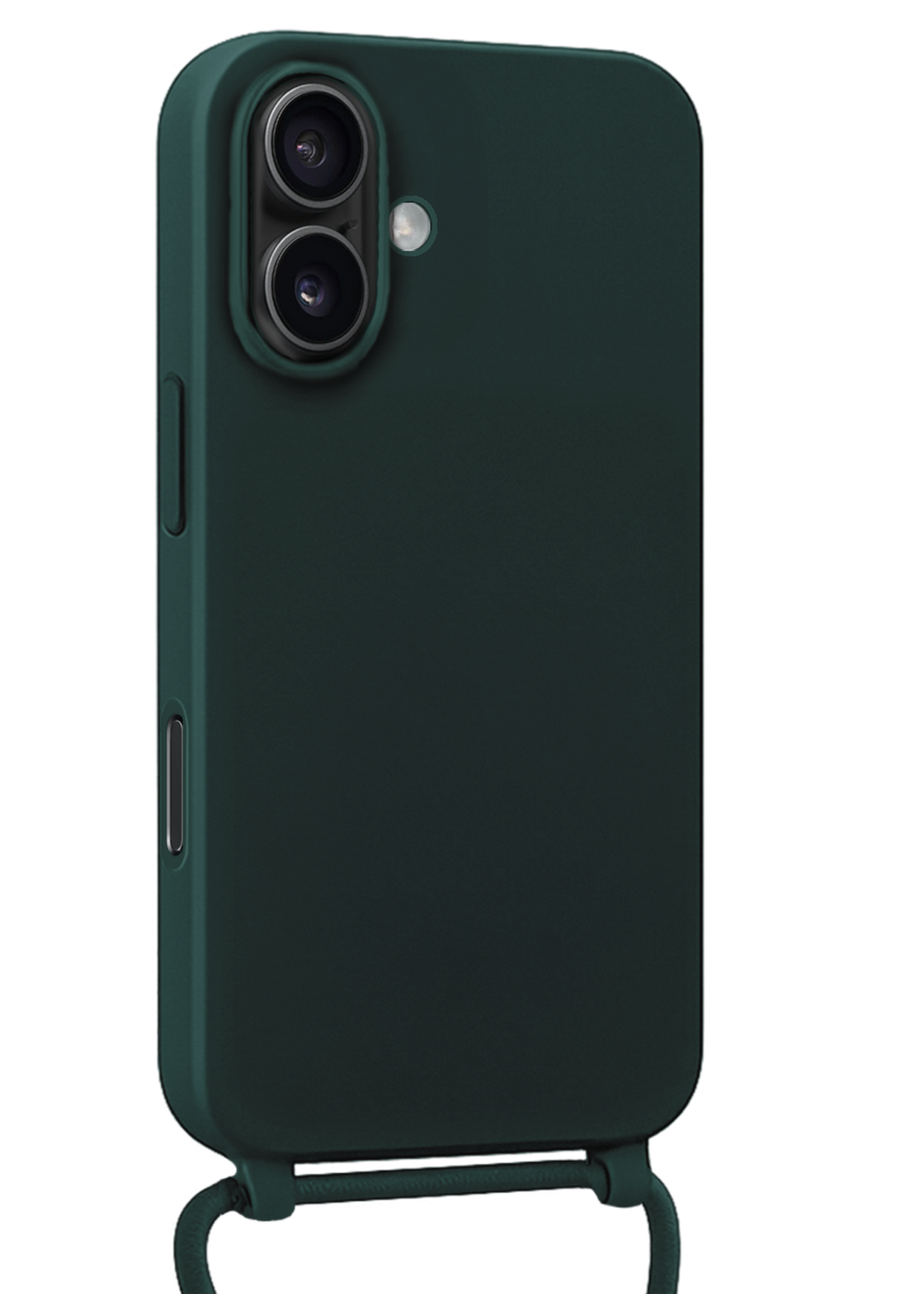 BTH BTH iPhone 17 Hoesje met Koord Met 2x Screenprotector - Donkergroen