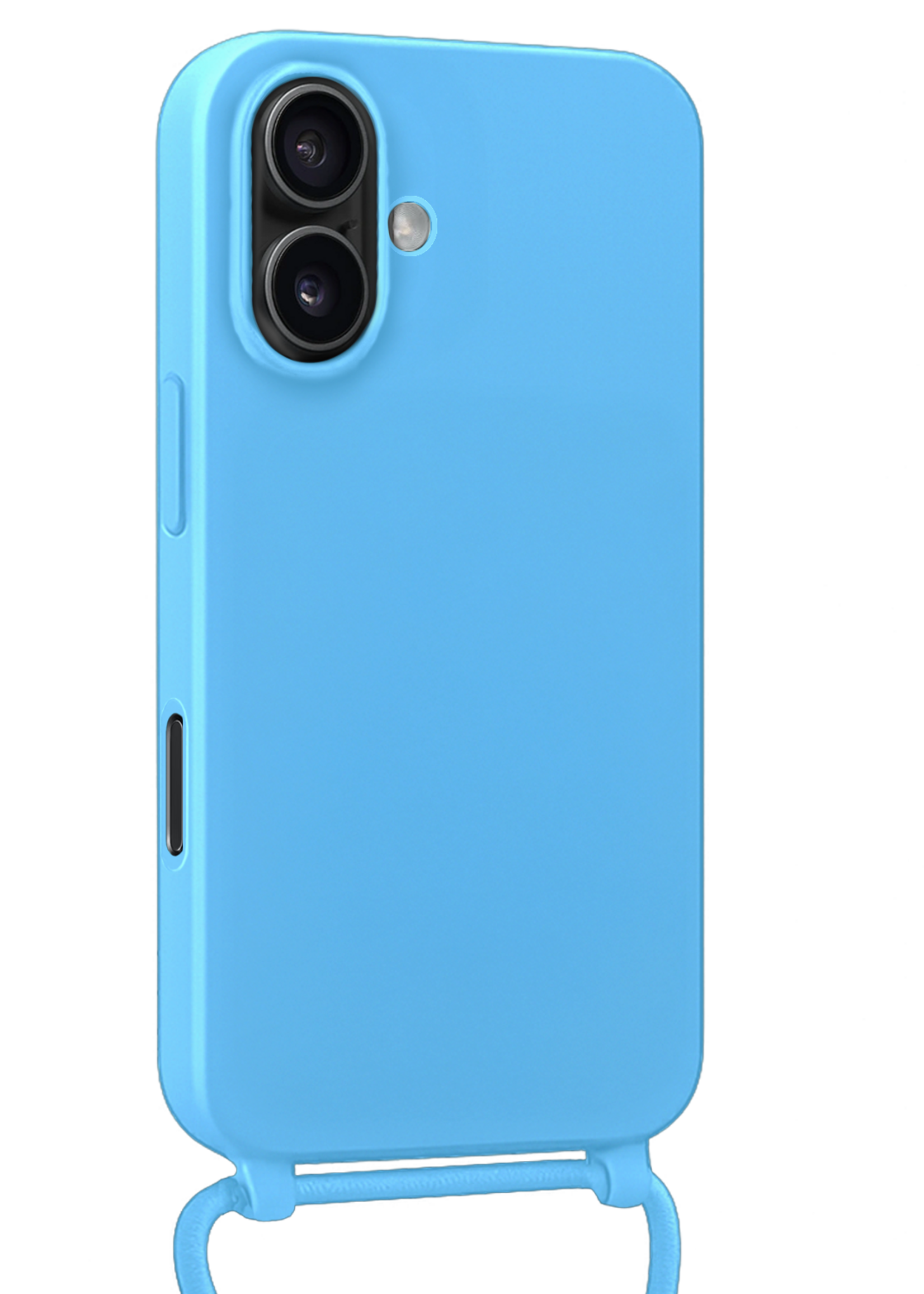 BTH BTH iPhone 17 Hoesje met Koord Met 2x Screenprotector - Lichtblauw