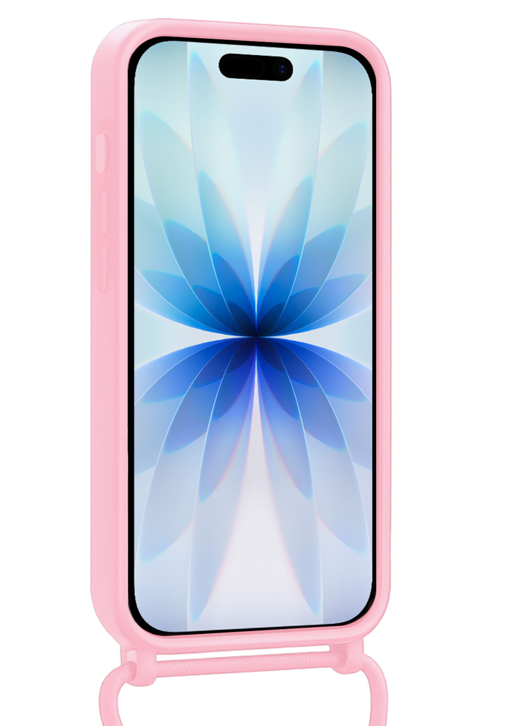 BTH BTH iPhone 17 Hoesje met Koord Met Screenprotector - Lichtroze