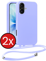 BTH BTH iPhone 17 Hoesje met Koord - Lila - 2 PACK