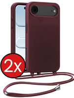 BTH BTH iPhone Air Hoesje met Koord - Aubergine - 2 PACK