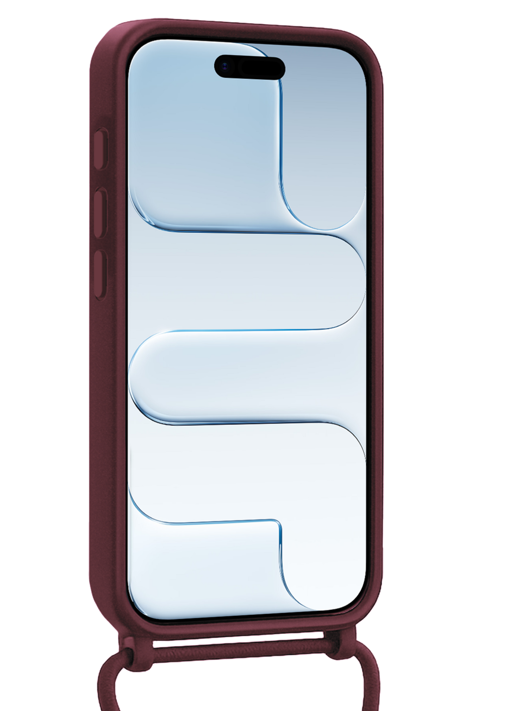 BTH BTH iPhone Air Hoesje met Koord Met Screenprotector - Aubergine