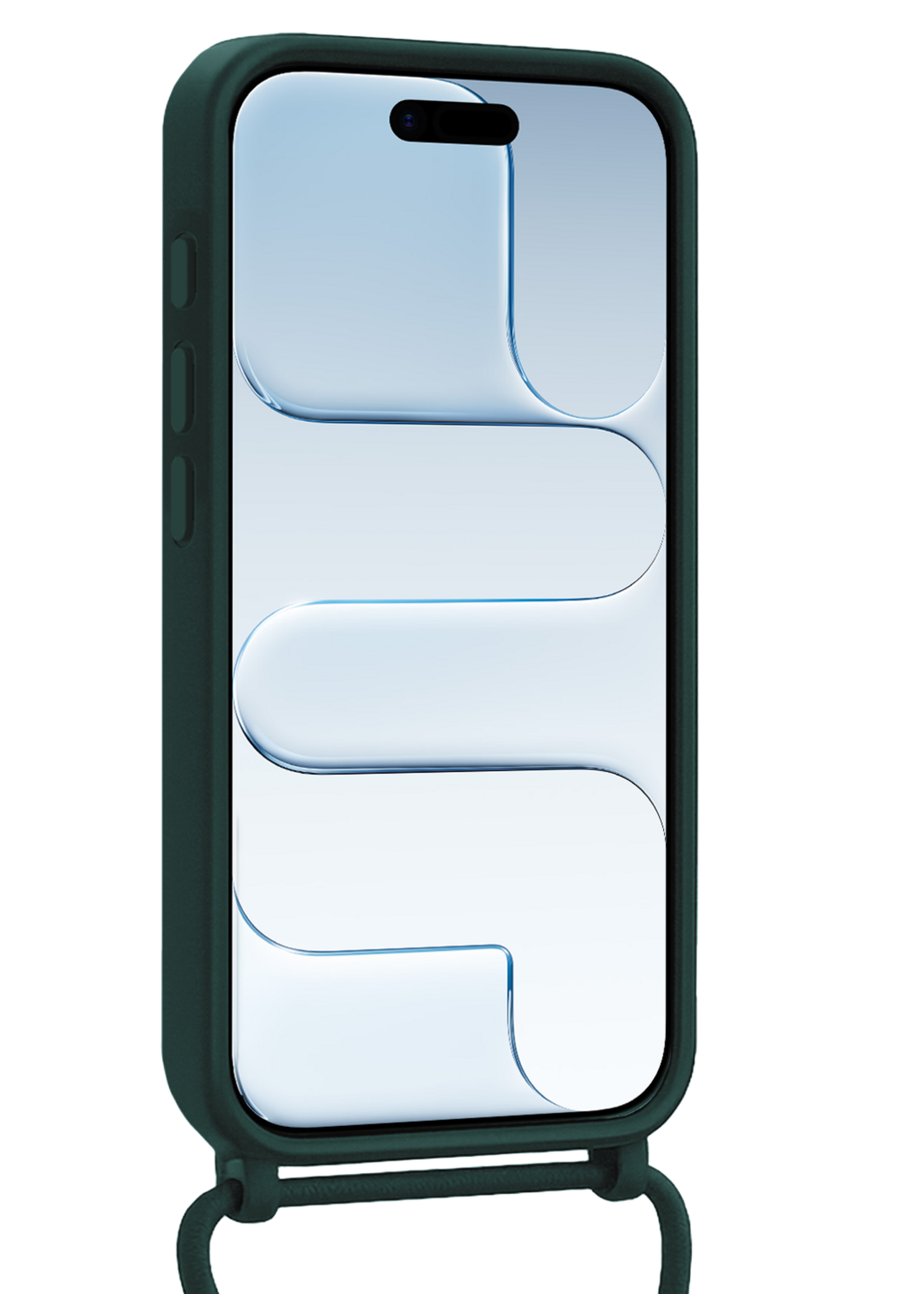 BTH BTH iPhone Air Hoesje met Koord Met Screenprotector - Donkergroen
