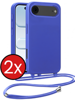 BTH BTH iPhone Air Hoesje met Koord - Fel Blauw - 2 PACK