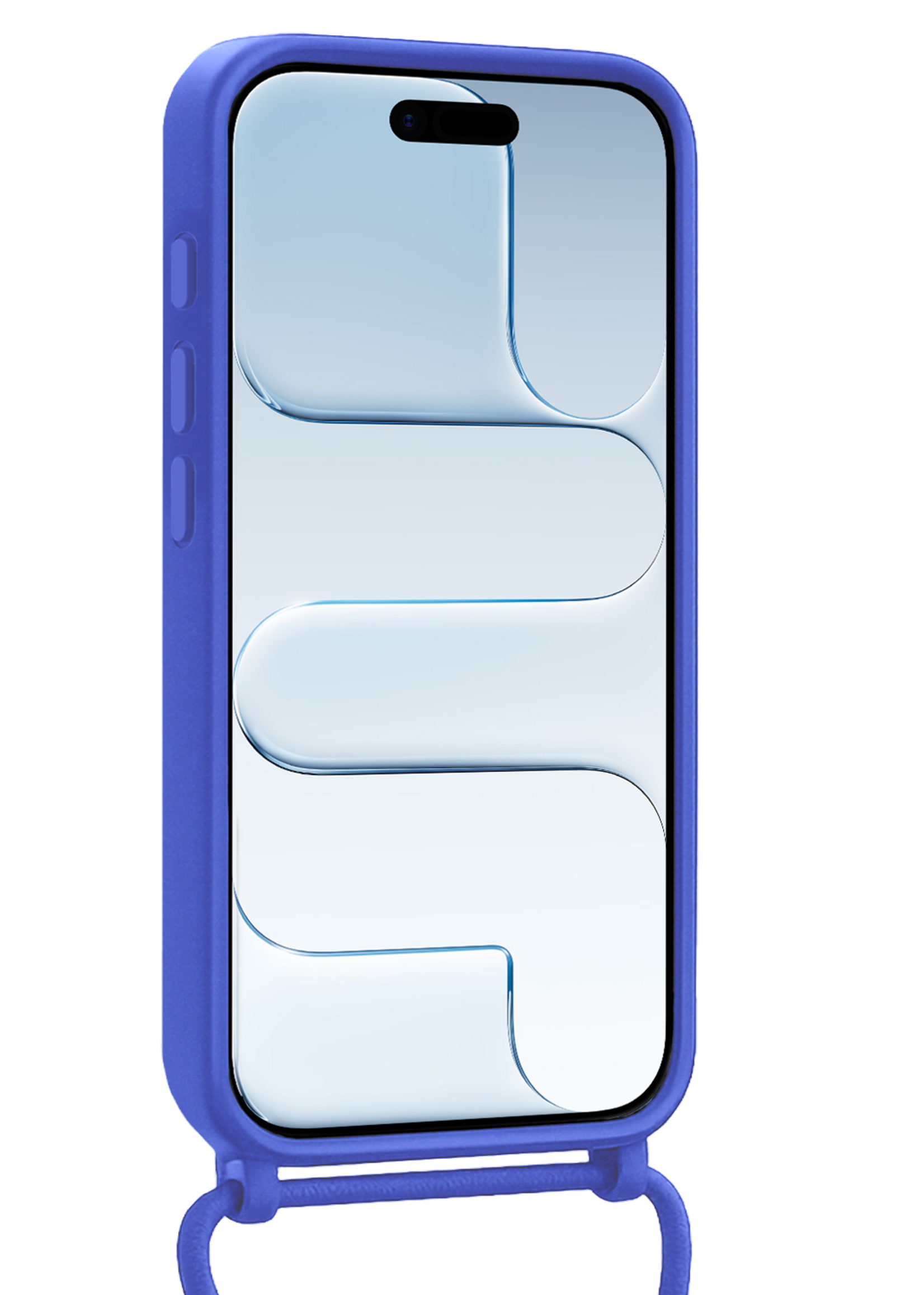 BTH BTH iPhone Air Hoesje met Koord Met Screenprotector - Fel Blauw