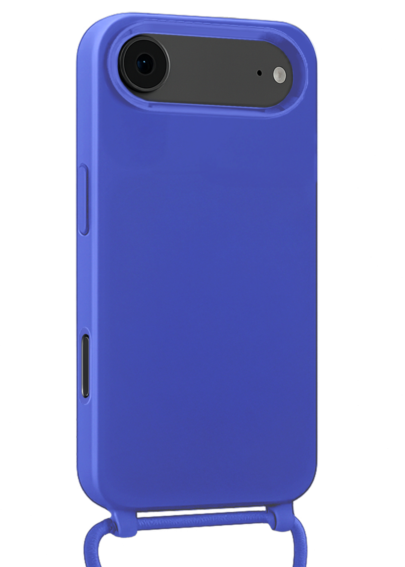 BTH BTH iPhone Air Hoesje met Koord Met 2x Screenprotector - Fel Blauw