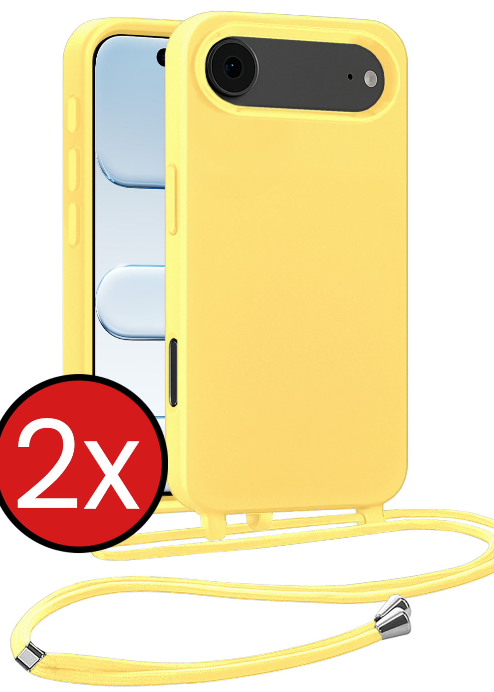 BTH BTH iPhone Air Hoesje met Koord - Geel - 2 PACK