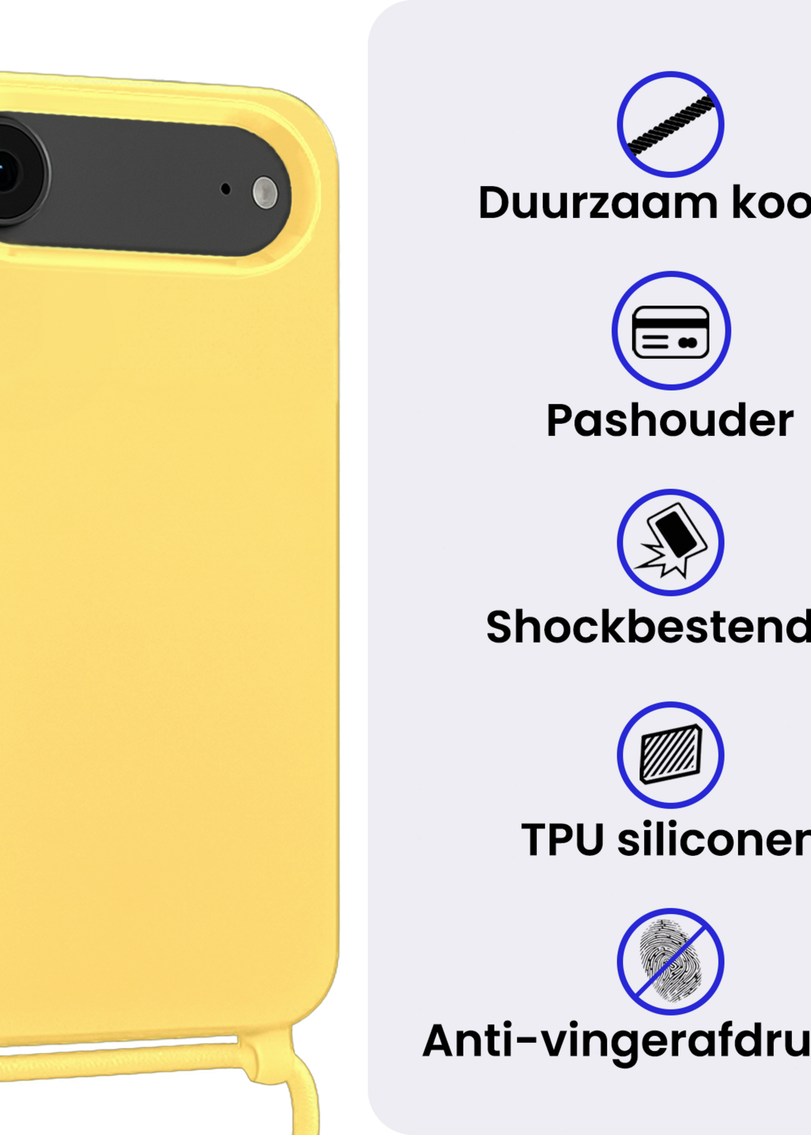 BTH BTH iPhone Air Hoesje met Koord - Geel - 2 PACK