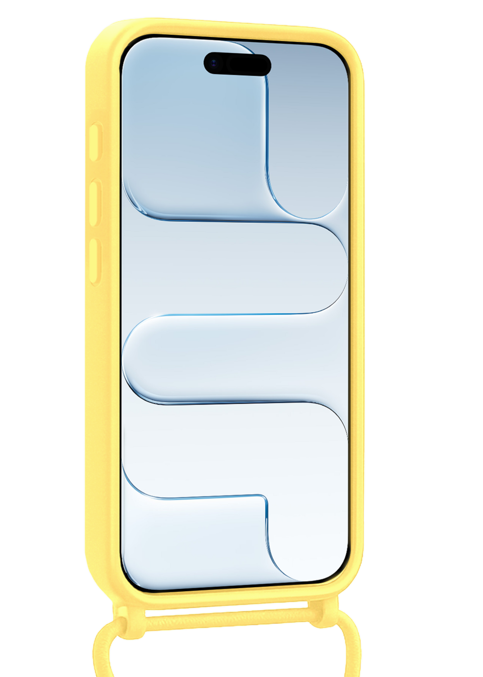 BTH BTH iPhone Air Hoesje met Koord Met 2x Screenprotector - Geel