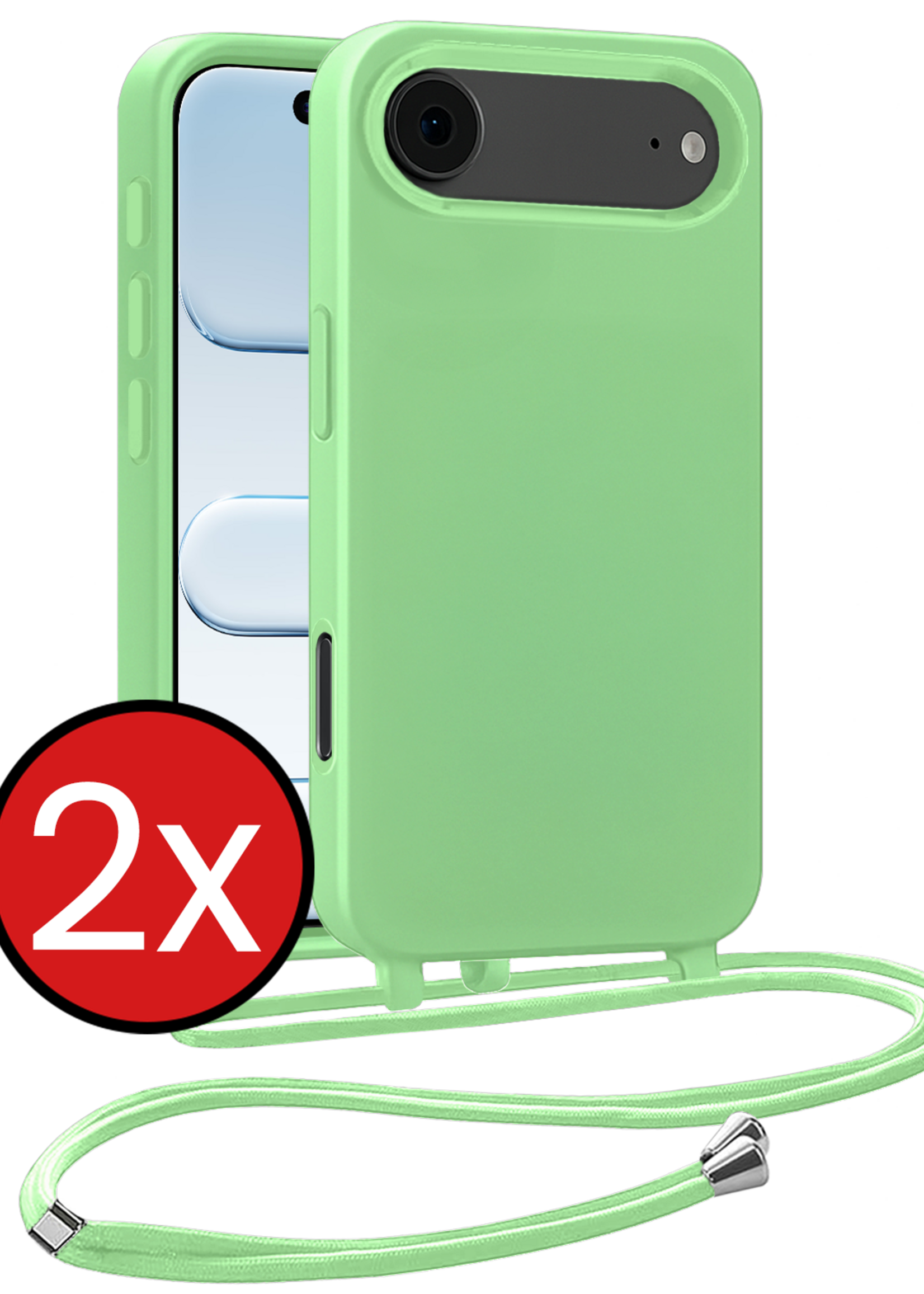 BTH BTH iPhone Air Hoesje met Koord - Groen - 2 PACK