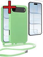 BTH BTH iPhone Air Hoesje met Koord Met Screenprotector - Groen