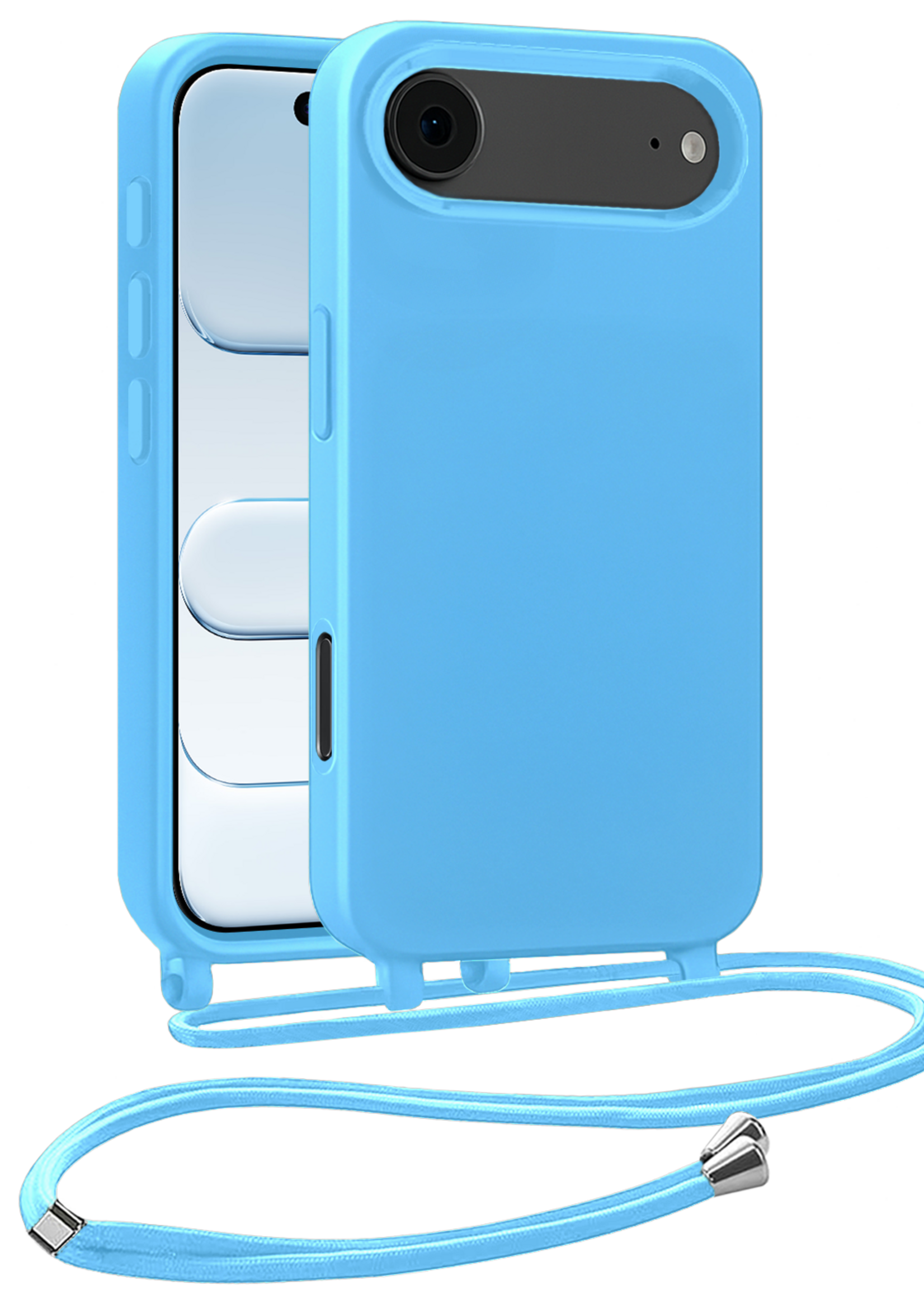 BTH BTH iPhone Air Hoesje met Koord - Lichtblauw