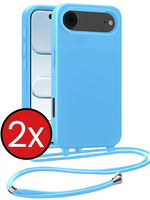 BTH BTH iPhone Air Hoesje met Koord - Lichtblauw - 2 PACK