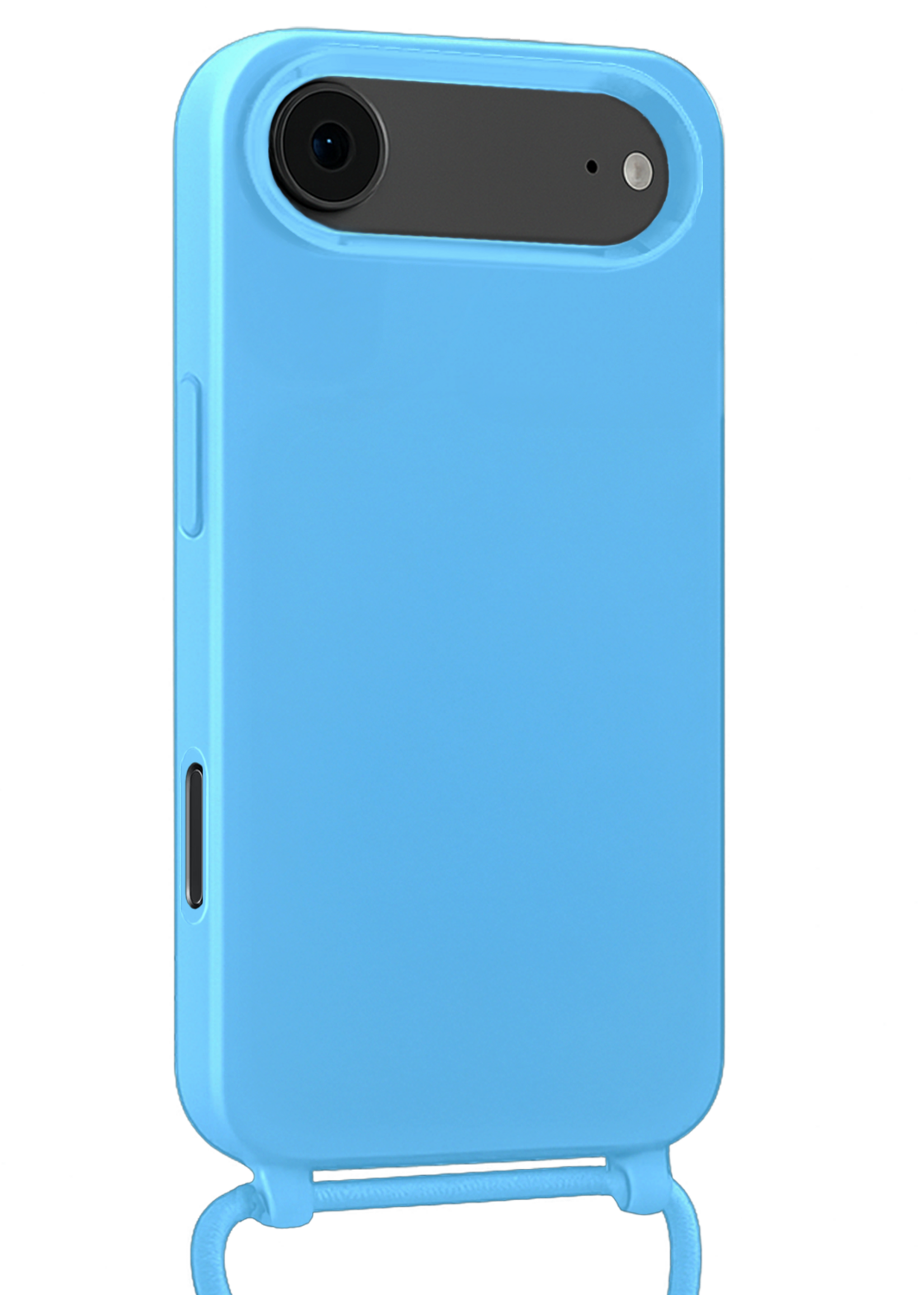 BTH BTH iPhone Air Hoesje met Koord Met 2x Screenprotector - Lichtblauw