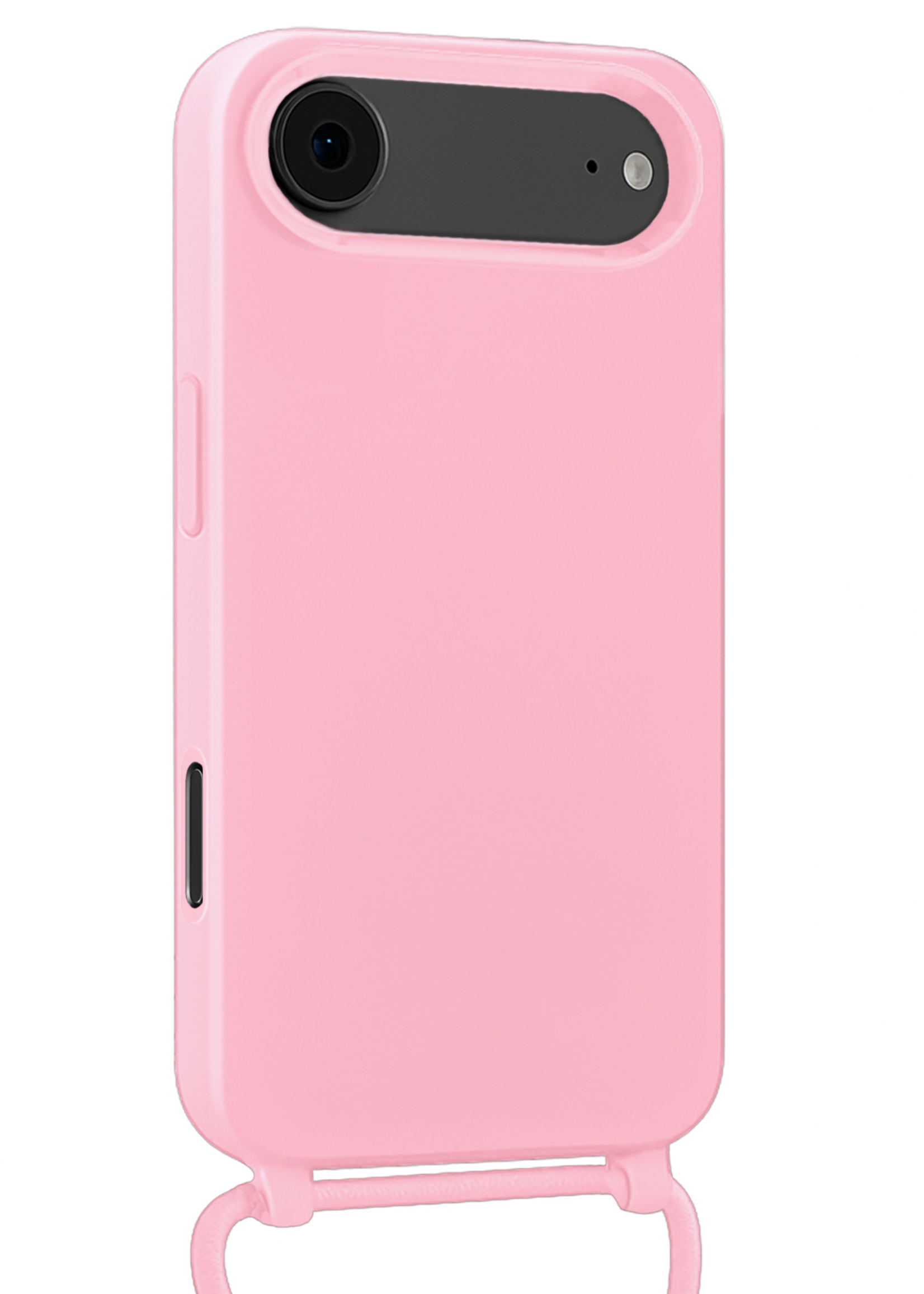 BTH BTH iPhone Air Hoesje met Koord Met 2x Screenprotector - Lichtroze