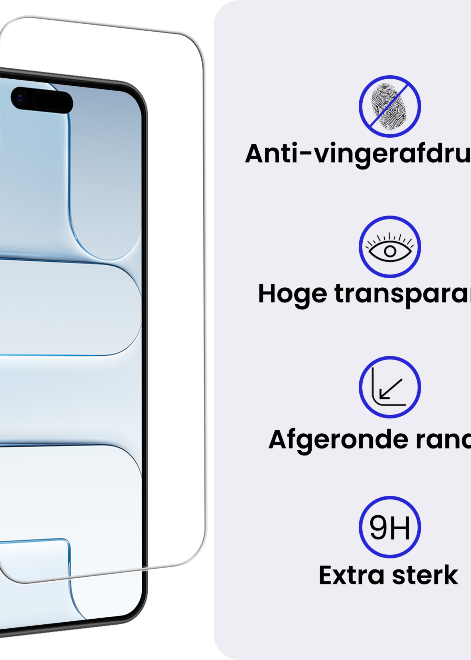 BTH BTH iPhone Air Hoesje met Koord Met 2x Screenprotector - Lila