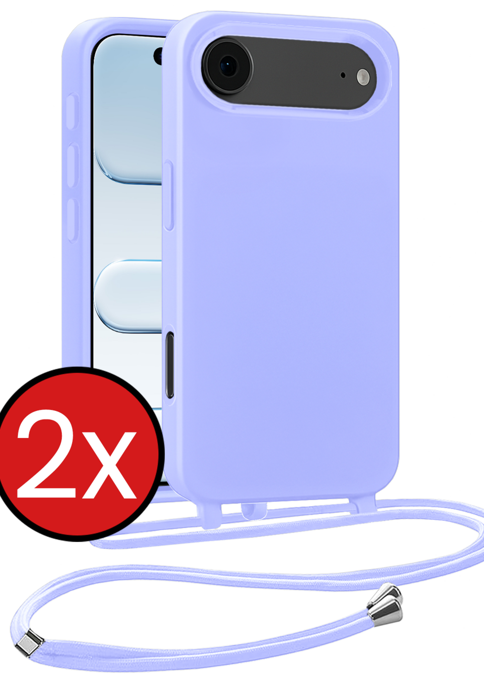BTH BTH iPhone Air Hoesje met Koord - Lila - 2 PACK