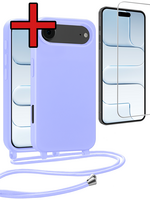 BTH BTH iPhone Air Hoesje met Koord Met Screenprotector - Lila
