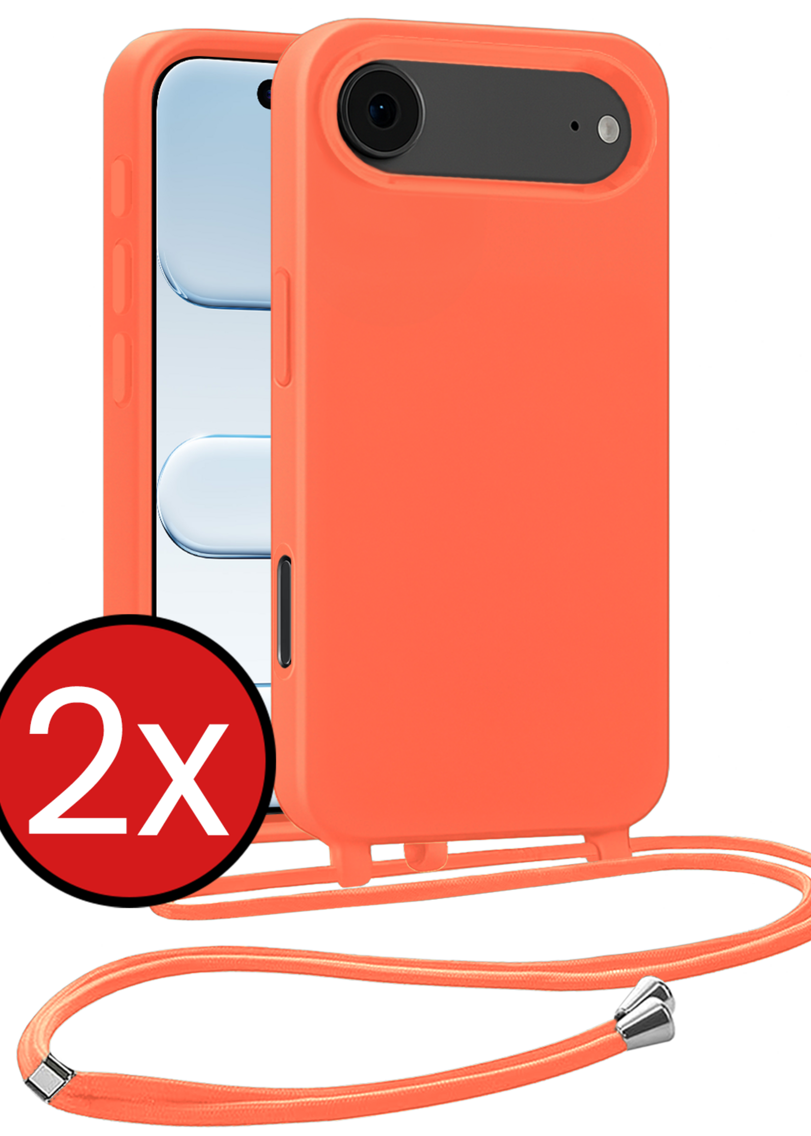 BTH BTH iPhone Air Hoesje met Koord - Papaya - 2 PACK