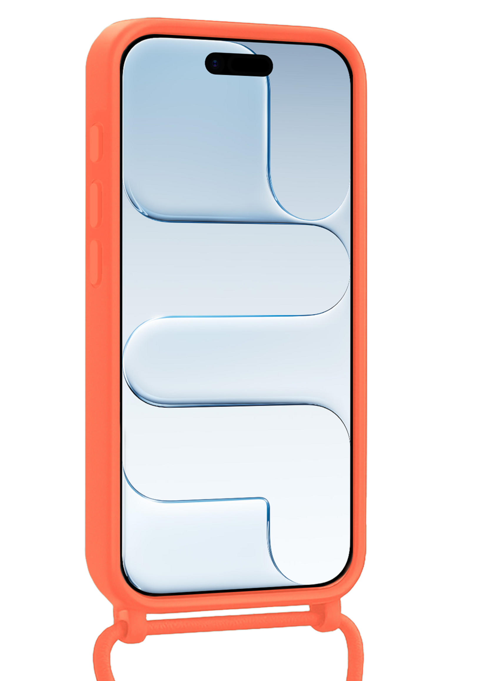 BTH BTH iPhone Air Hoesje met Koord Met 2x Screenprotector - Papaya