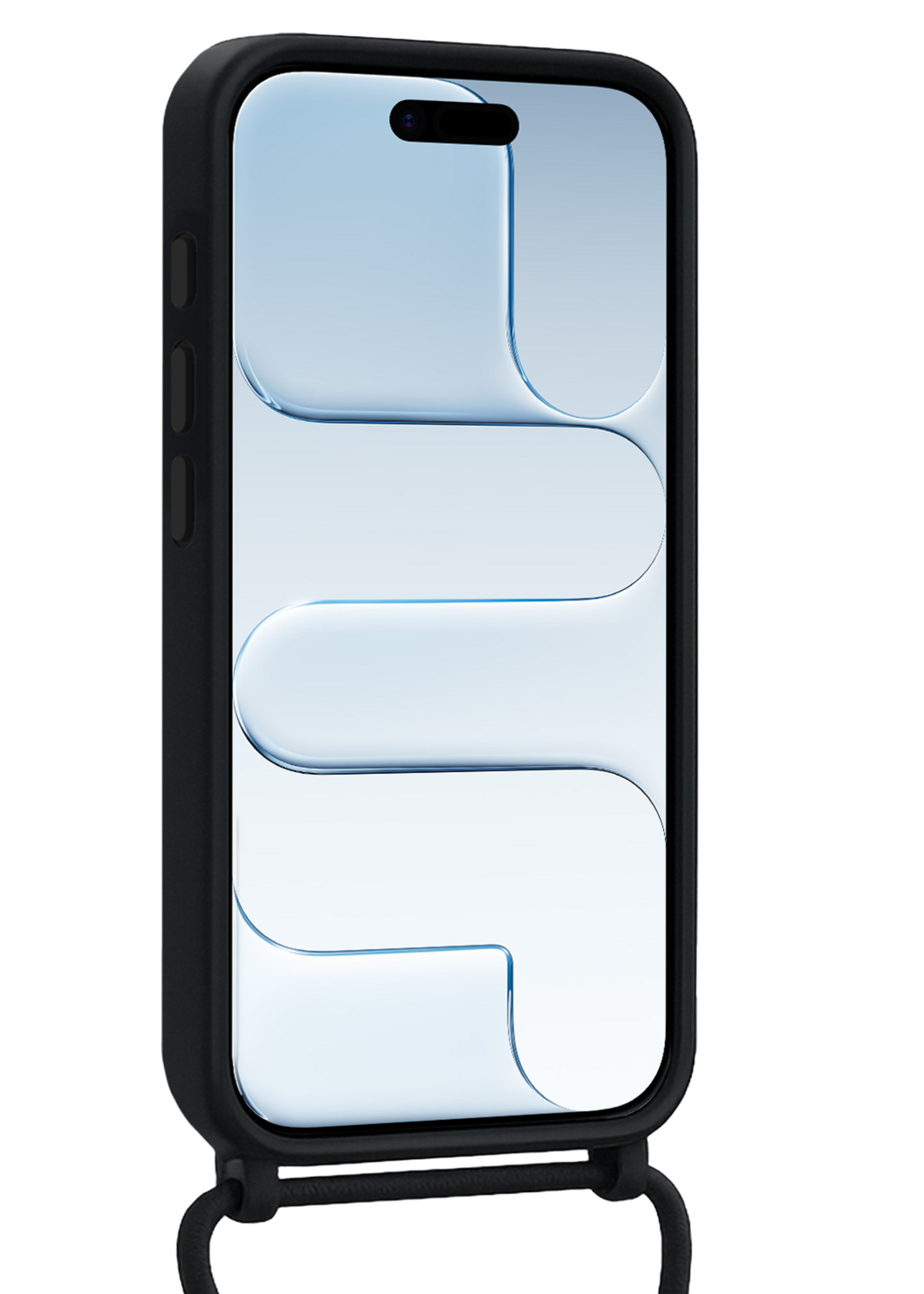BTH BTH iPhone Air Hoesje met Koord Met 2x Screenprotector - Zwart