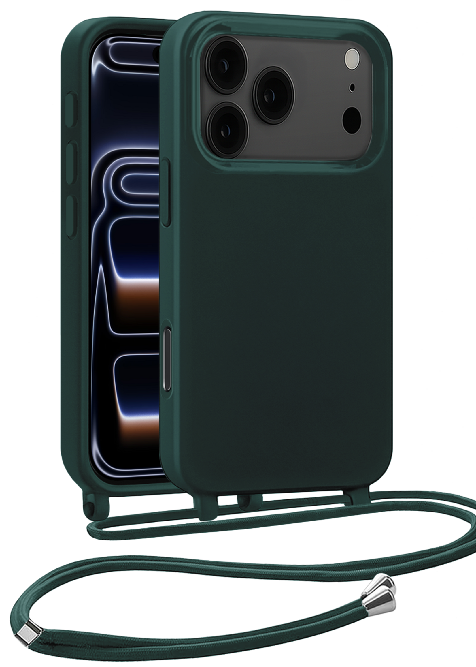 BTH BTH iPhone 17 Pro Hoesje met Koord - Donkergroen