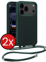 BTH BTH iPhone 17 Pro Hoesje met Koord - Donkergroen - 2 PACK