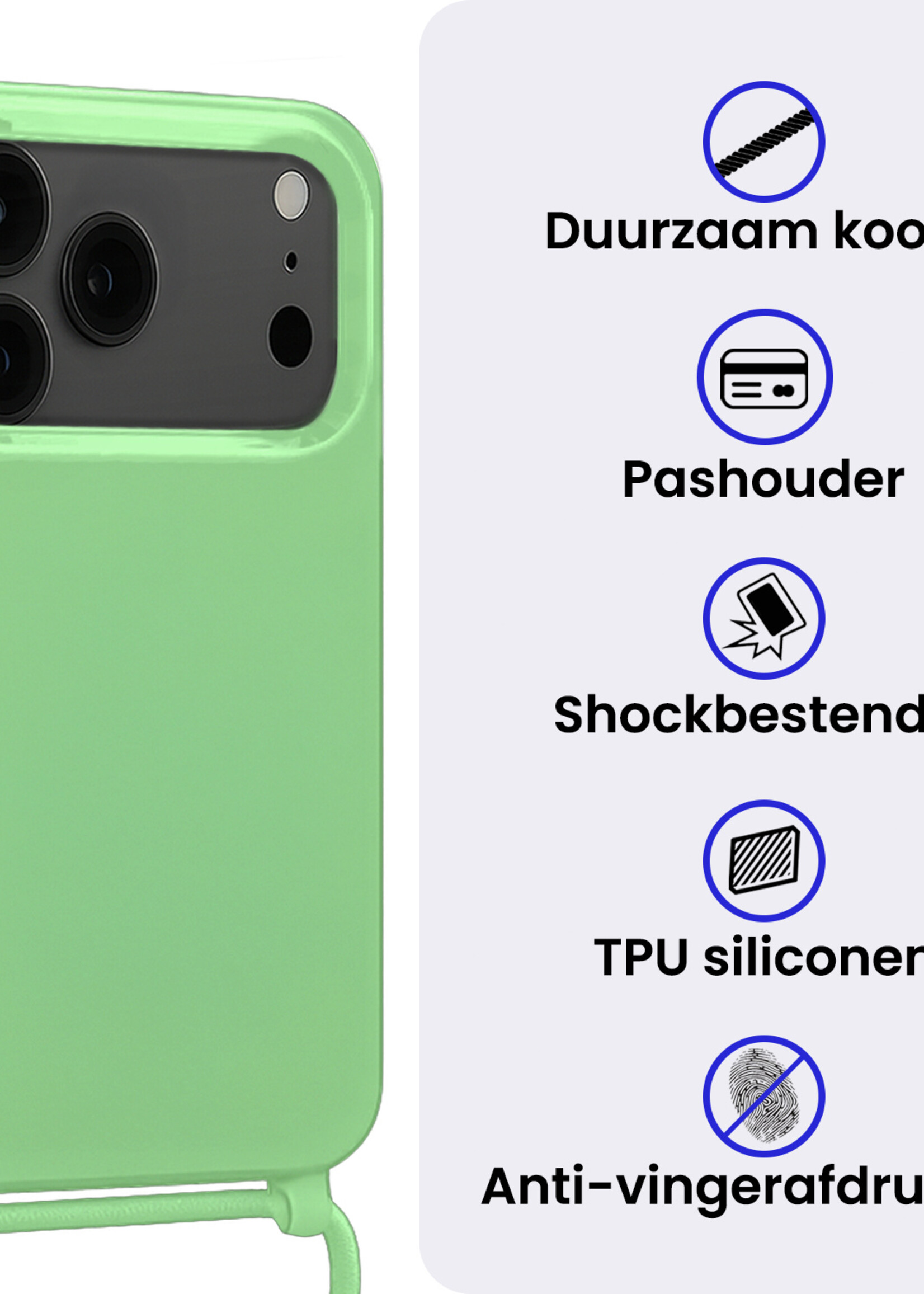BTH BTH iPhone 17 Pro Hoesje met Koord - Groen