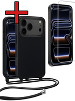 BTH BTH iPhone 17 Pro Hoesje met Koord Met Screenprotector - Zwart