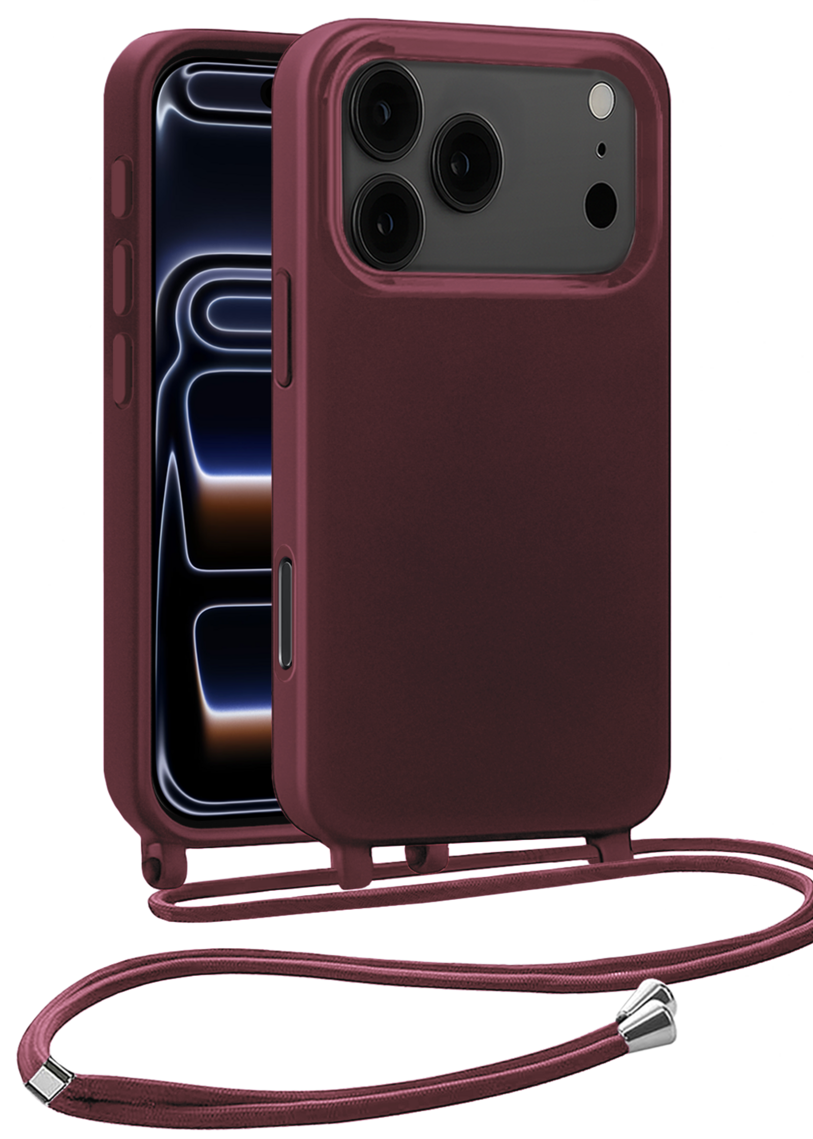 BTH BTH iPhone 17 Pro Max Hoesje met Koord - Aubergine