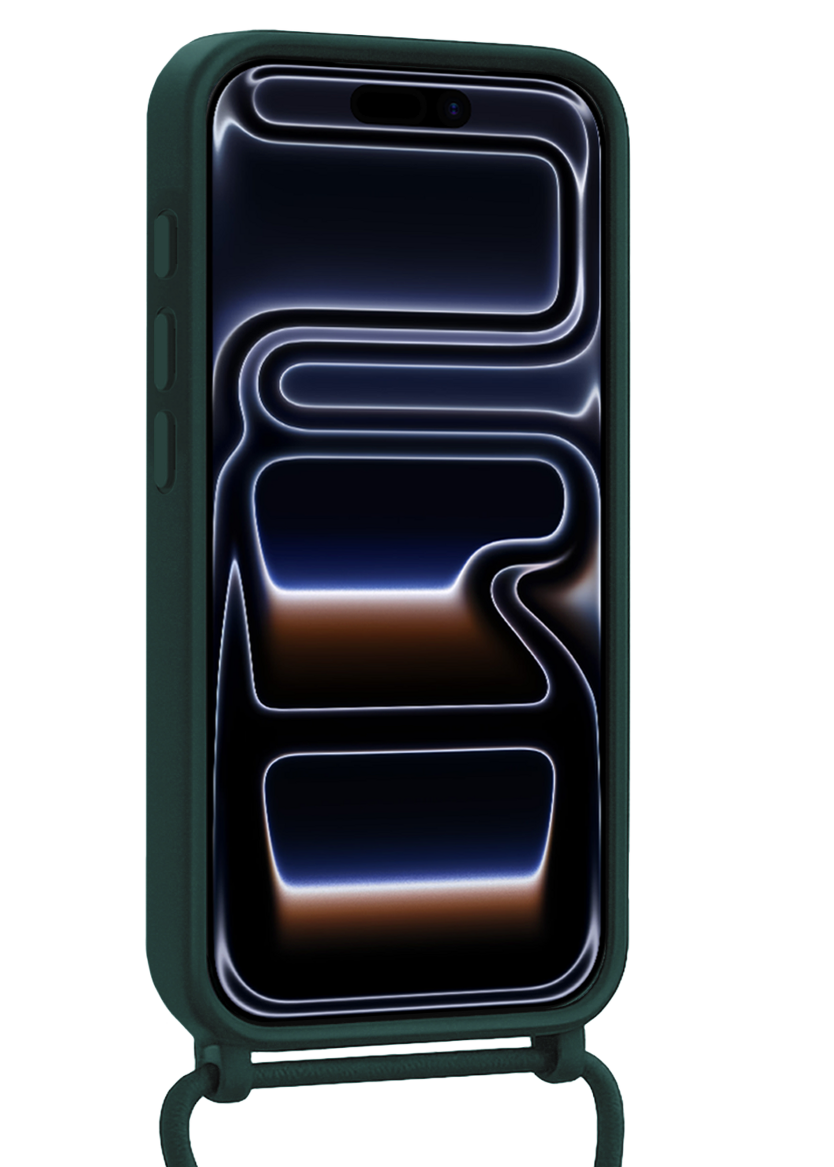 BTH BTH iPhone 17 Pro Max Hoesje met Koord Met 2x Screenprotector - Donkergroen