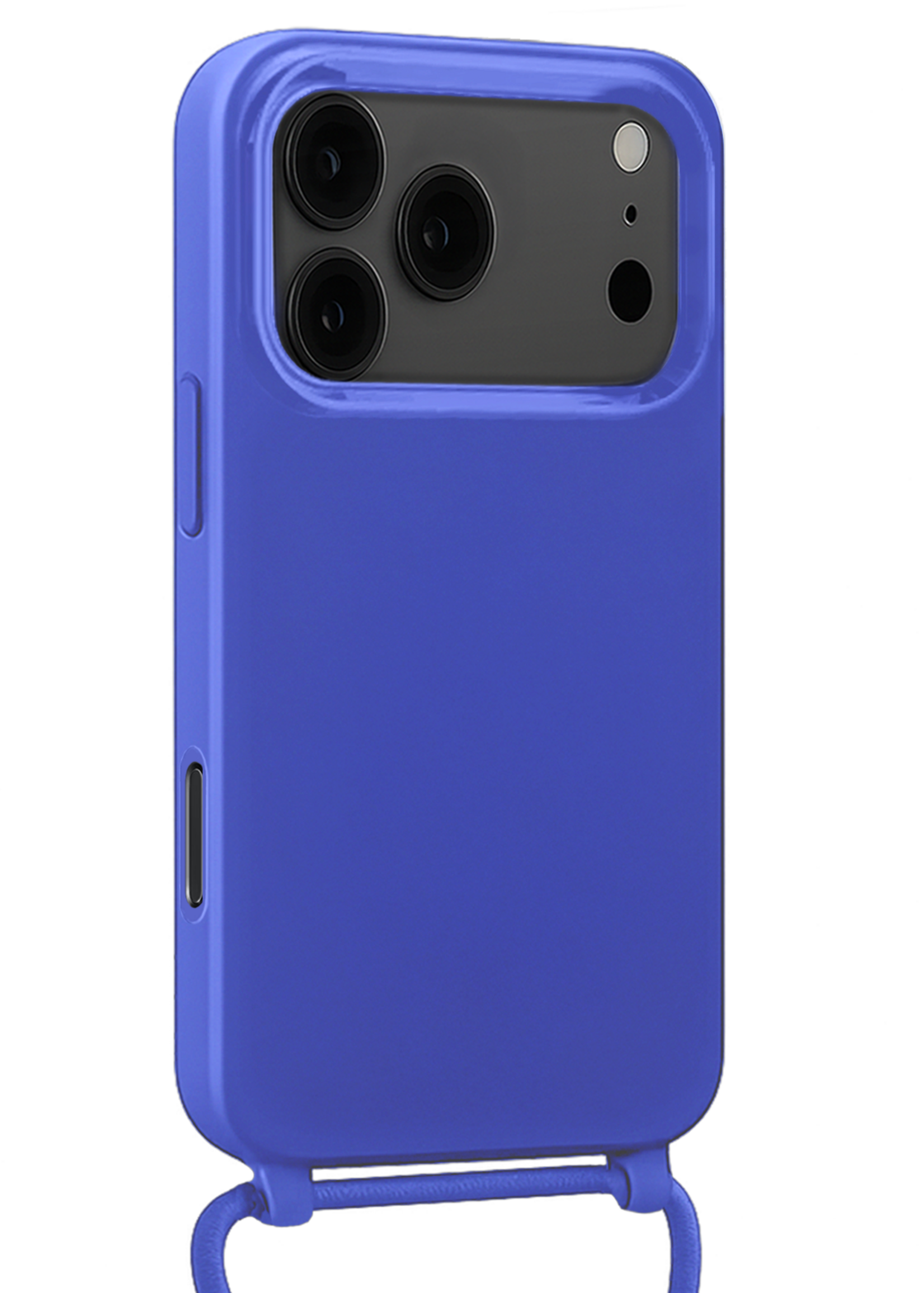BTH BTH iPhone 17 Pro Max Hoesje met Koord Met 2x Screenprotector - Fel Blauw
