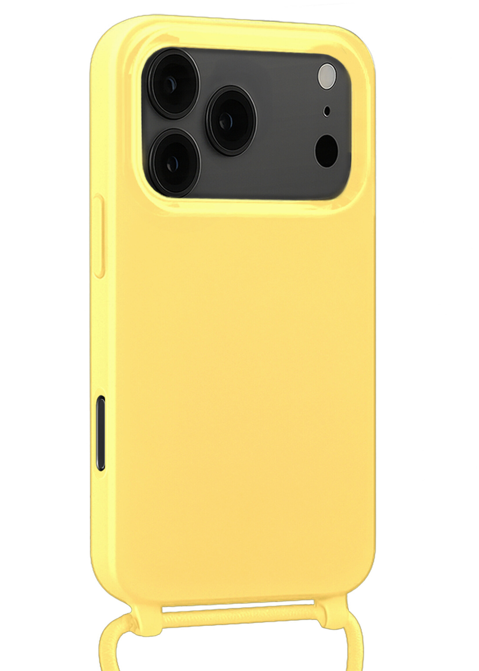BTH BTH iPhone 17 Pro Max Hoesje met Koord Met 2x Screenprotector - Geel