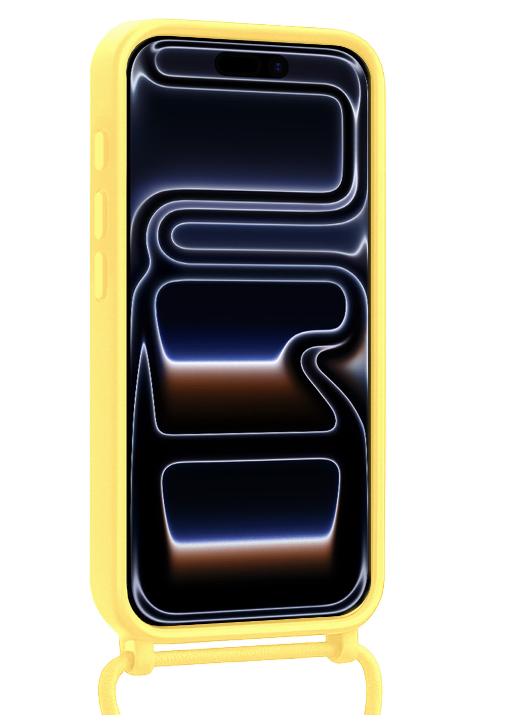 BTH BTH iPhone 17 Pro Max Hoesje met Koord Met 2x Screenprotector - Geel