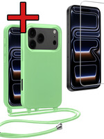 BTH BTH iPhone 17 Pro Max Hoesje met Koord Met Screenprotector - Groen