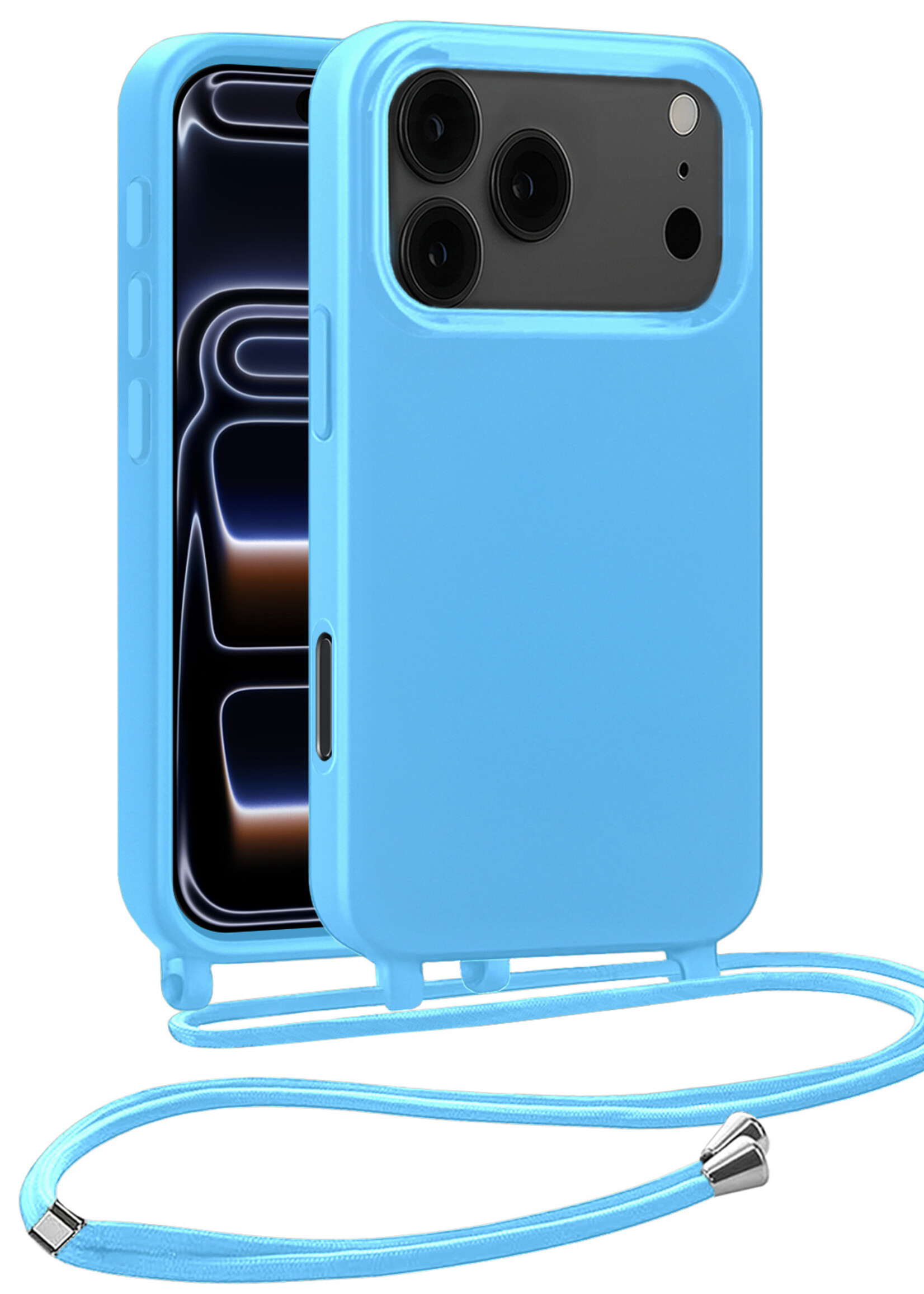 BTH BTH iPhone 17 Pro Max Hoesje met Koord - Lichtblauw