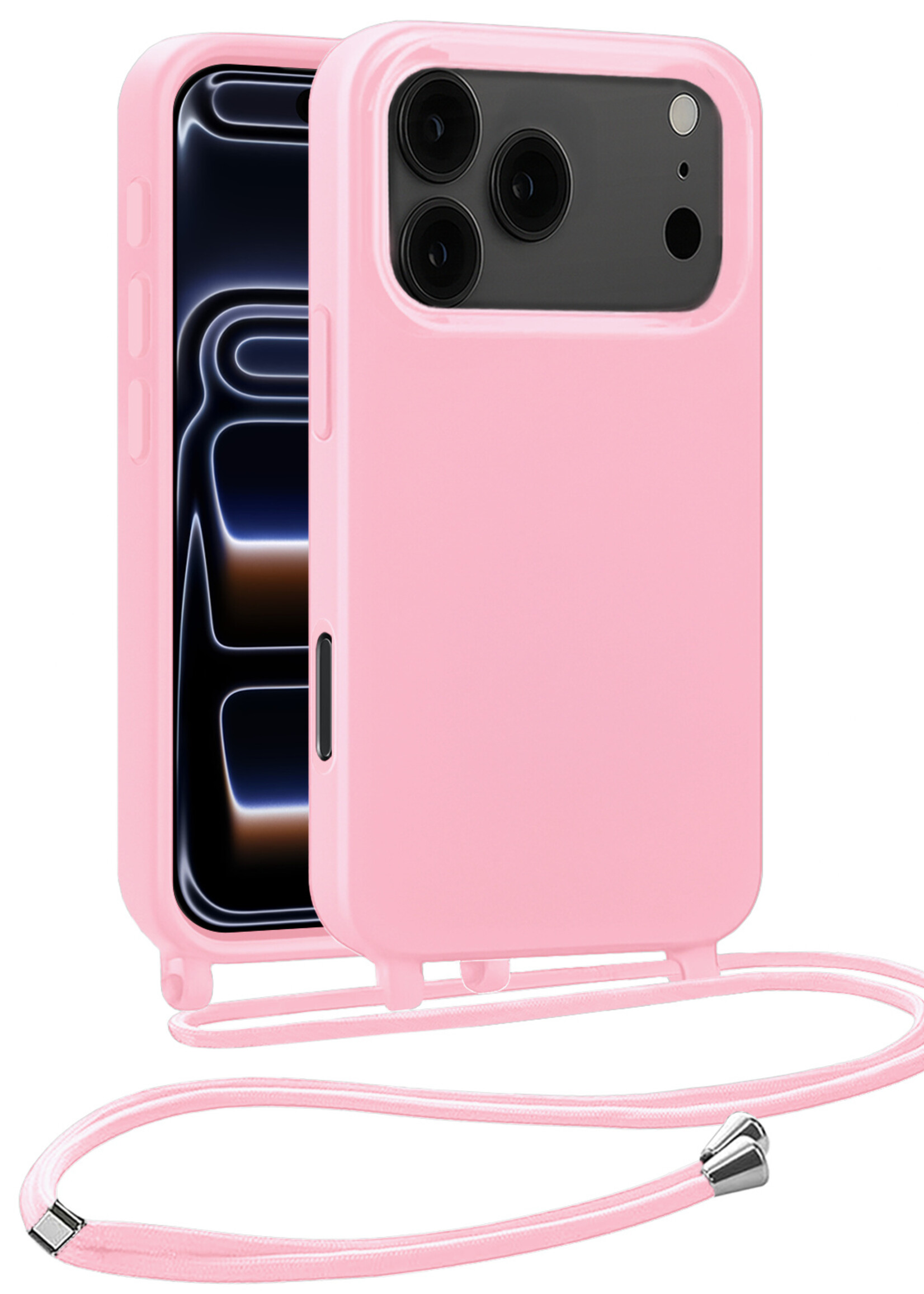BTH BTH iPhone 17 Pro Max Hoesje met Koord - Lichtroze