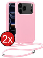 BTH BTH iPhone 17 Pro Max Hoesje met Koord - Lichtroze - 2 PACK