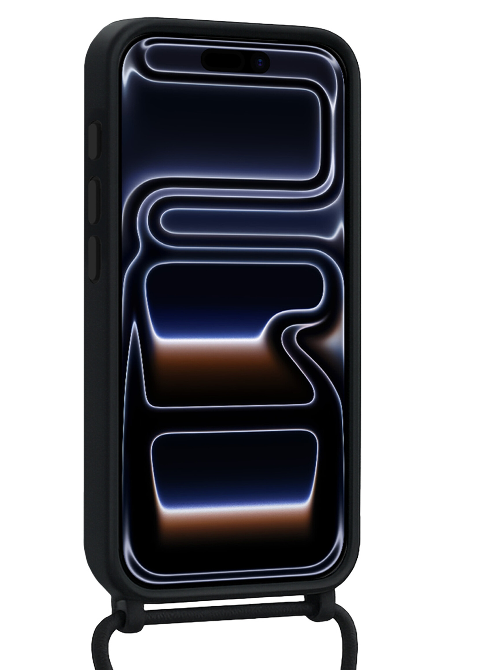 BTH BTH iPhone 17 Pro Max Hoesje met Koord Met 2x Screenprotector - Zwart