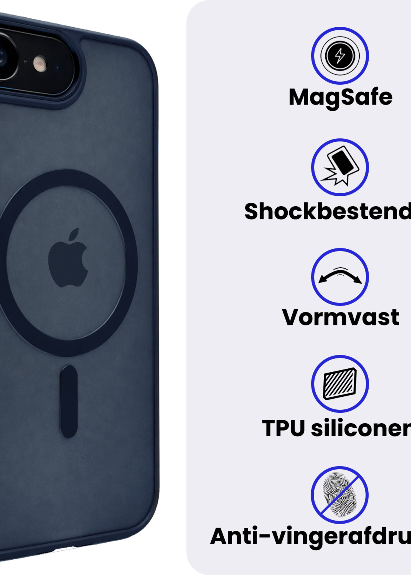 BTH BTH iPhone 17e Magsafe Hoesje Donkerblauw Met Screenprotector
