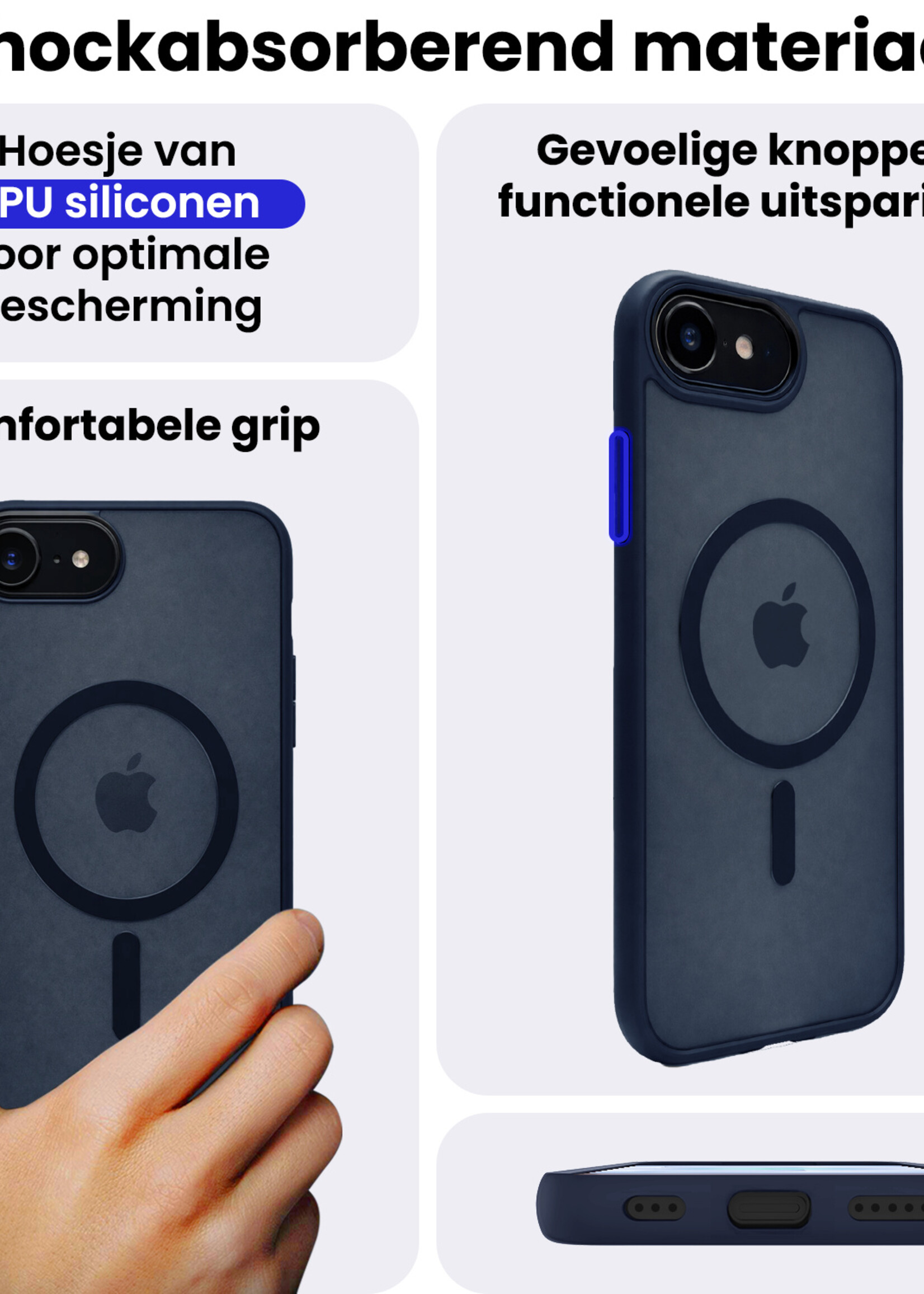 BTH BTH iPhone 17e Magsafe Hoesje Donkerblauw Met Screenprotector