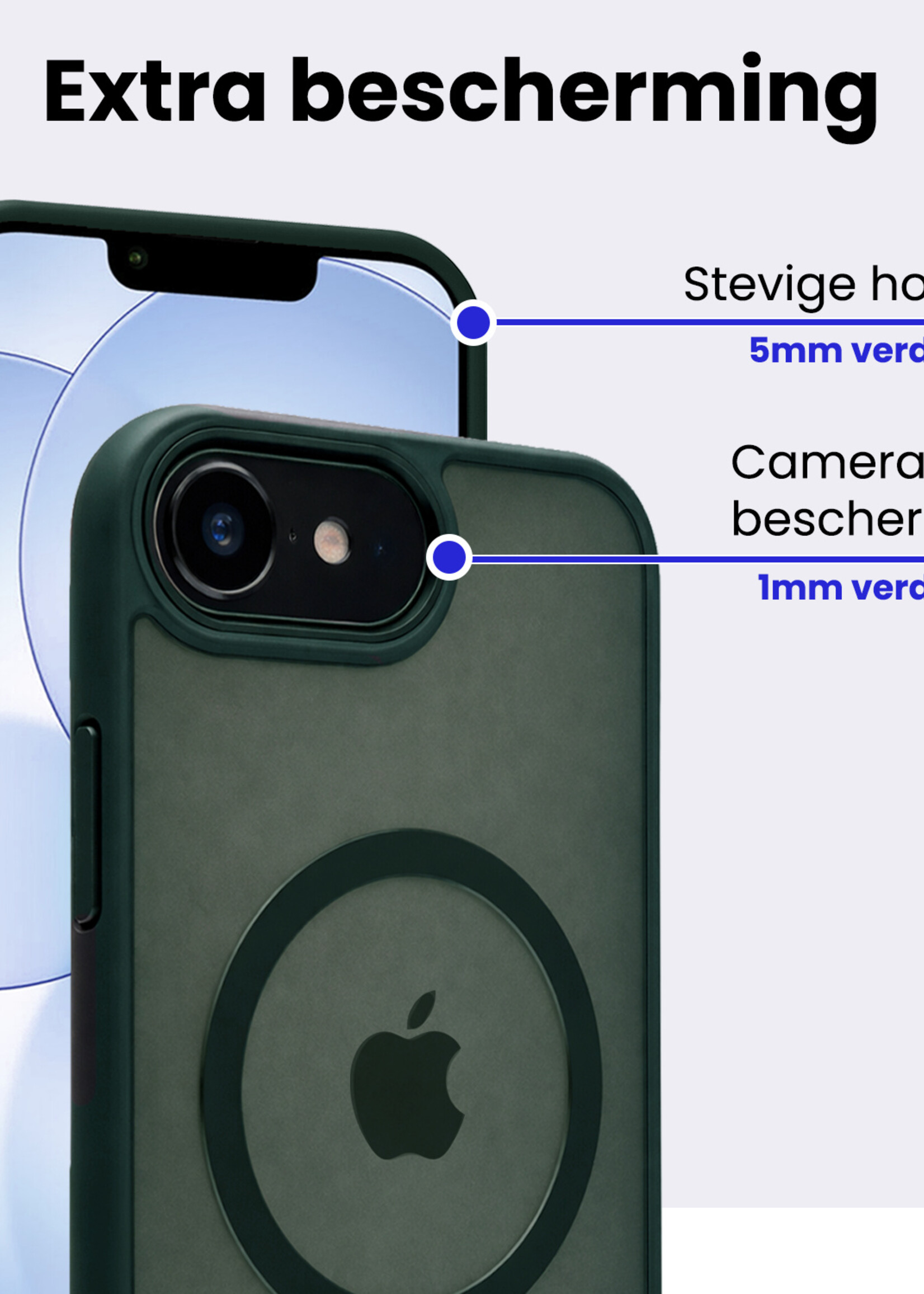 BTH BTH iPhone 17e Magsafe Hoesje Donkergroen Met Screenprotector