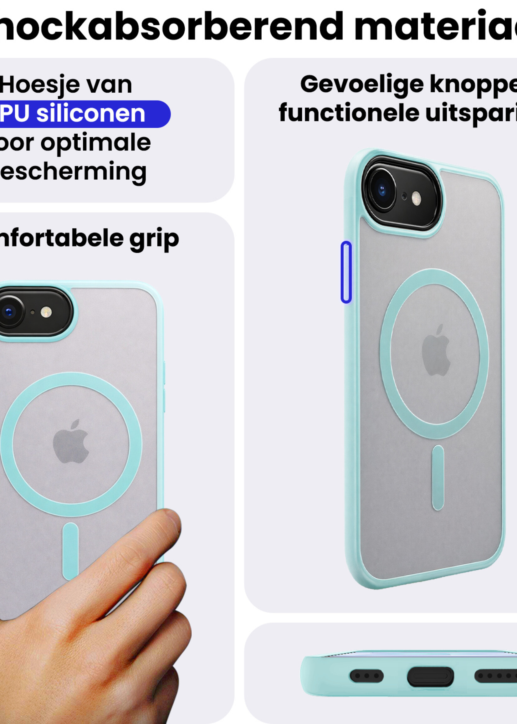 BTH BTH iPhone 17e Magsafe Hoesje Lichtblauw Met Screenprotector